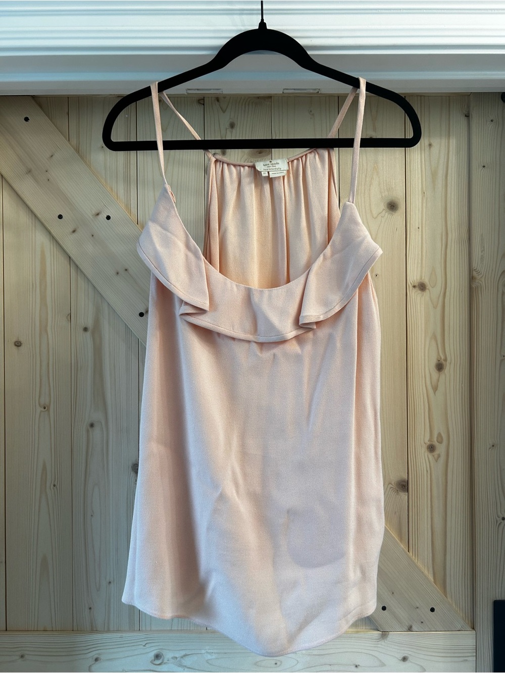 Kate Spade Blush Pink Ruffle-Trim Silk Camisole
